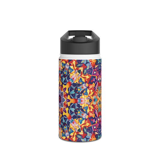 Cosmic_Kaleidoscope Pattern Stainless Steel Water Bottle with Twist-on Lid and Double-Wall Vacuum Insulation