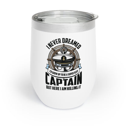 Funny Boat Captain Boating Funny Boat Lover Chill Wine Tumbler For Men