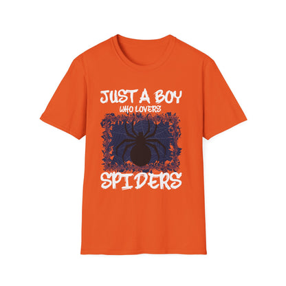 Just A Boy Who Loves Spiders Retro Spider Lover T-Shirt For Men Kids T-Shirt