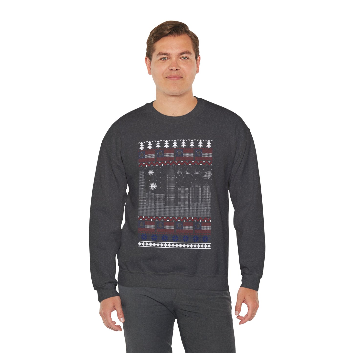 I Love Georgia Christmas Santa, Reindeer Funny Ugly Christmas Jumper Sweatshirt