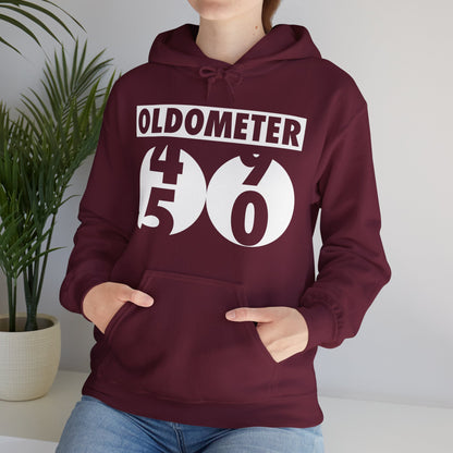Funny Oldometer Odometer 50th Birthday Gift 50 yrs Old Joke Hoodie For Men Women Hoodie