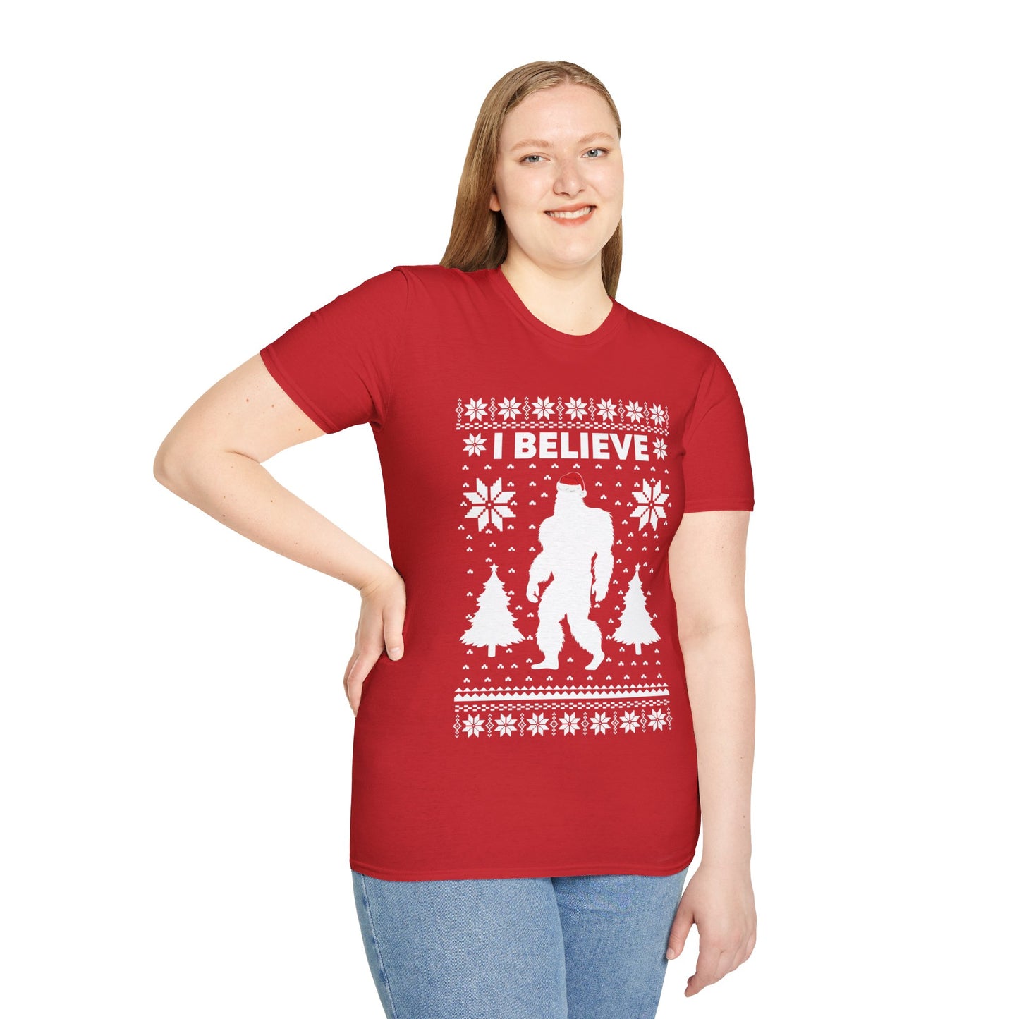 I Believe Sasquatch Big Foot Ugly Funny X-mas Holiday Christmas Jumper T-Shirt