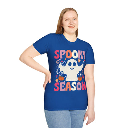 Groovy Spooky Season Cute Ghost Pumpkin Halloween T-Shirt For Men Women Kids