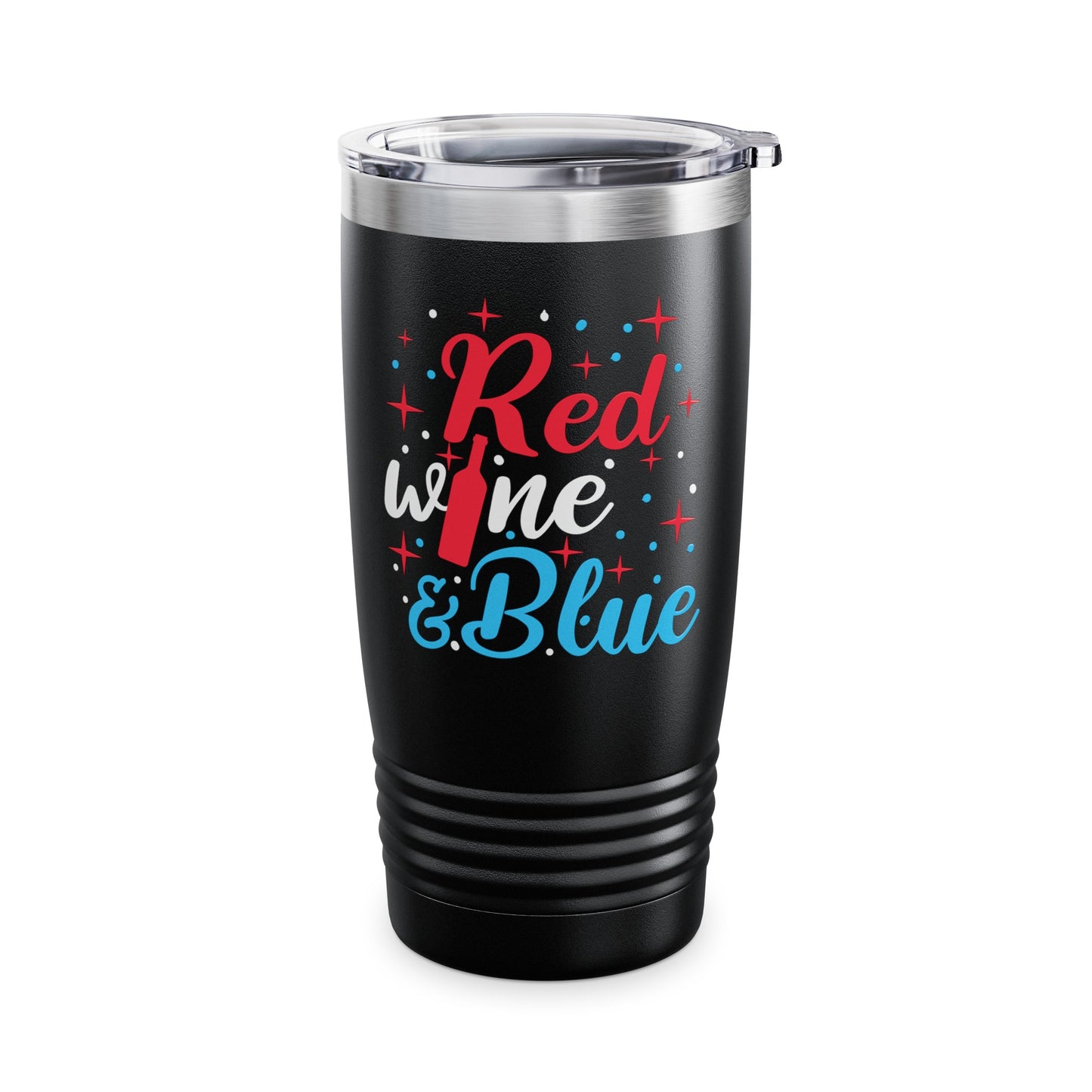 Funny Red White and Blue Wine Tank Top 4th of July Drinking Tumbler For Women