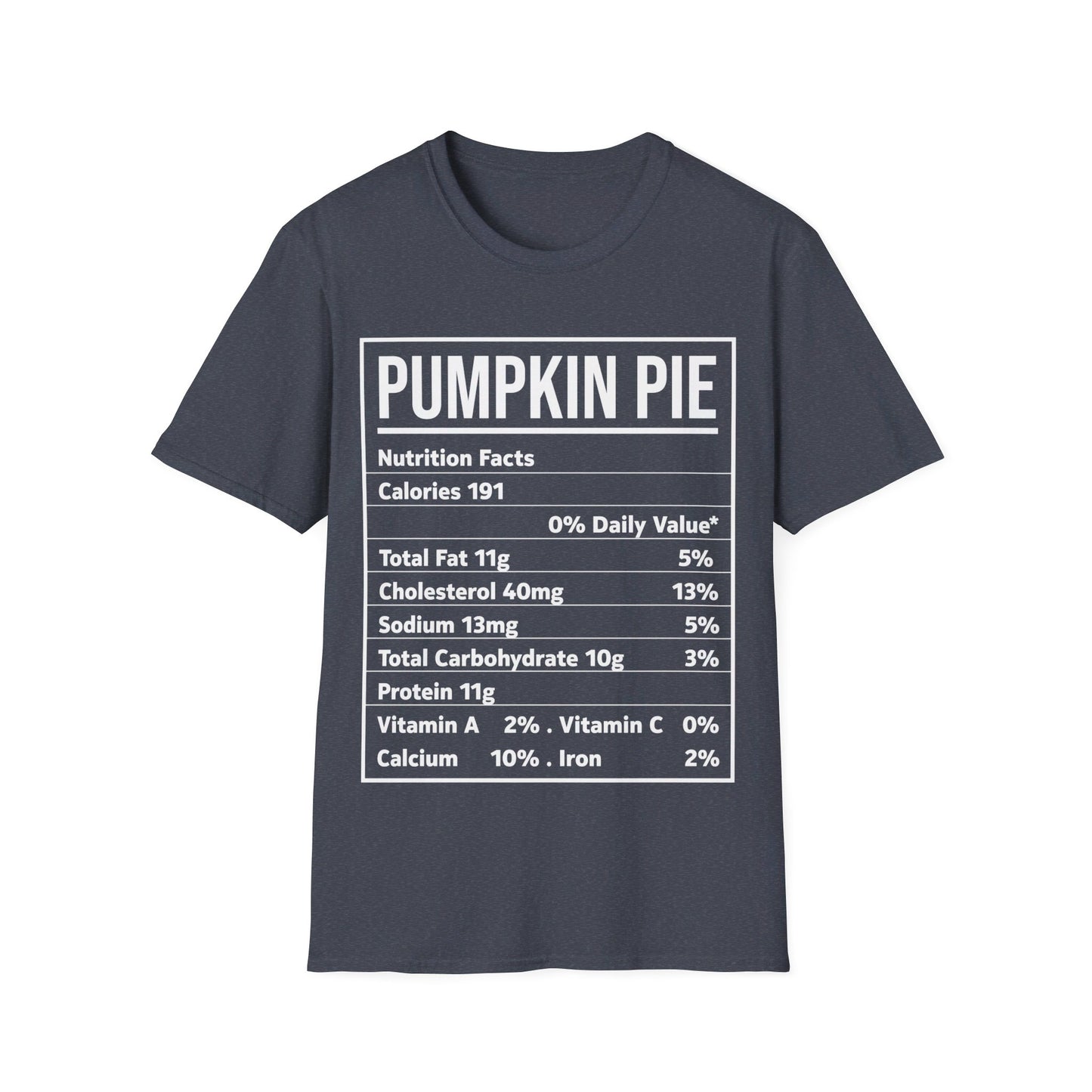 Pumpkin Pie Nutrition Facts Funny Family Matching Christmas Costume T-Shirt For Men Women