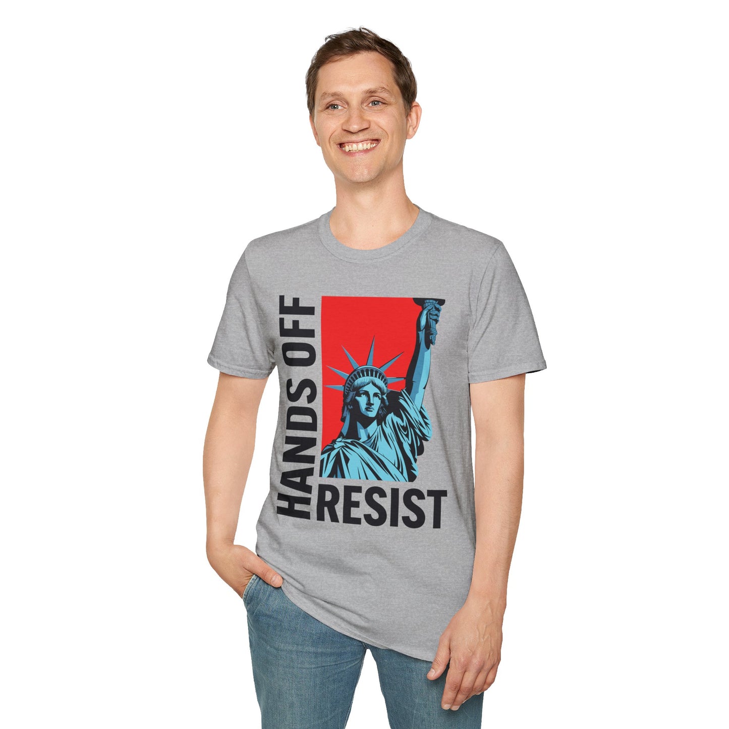 Resist Statue of Liberty Hands Off Resistance Protest T-Shirt For Men Women