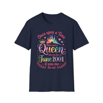 Funny 25 Years Old Birthday Girl 25 Birthday Queen June 2001 T-Shirt For Women