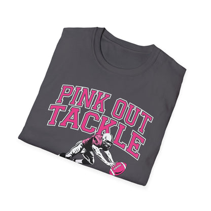 Funny Pink Out Tackle Breast Cancer Awareness American Football T-Shirt For Men Women