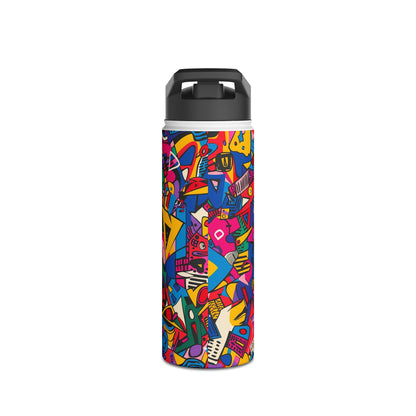 Comic pattern Vibrant Pattern Stainless Steel Water Bottle with Twist-on Lid and Double-Wall Vacuum Insulation