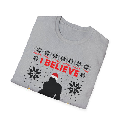 I Believe Sasquatch Big Foot Ugly Funny X-mas Holiday Christmas Jumper T-Shirt