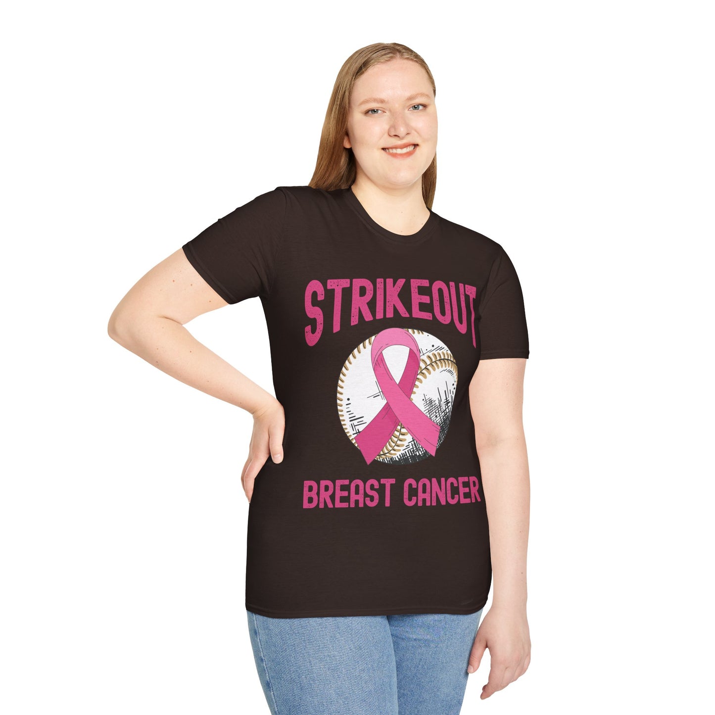 Strike Out Breast Cancer Baseball Fight Awareness T-Shirt Men Women