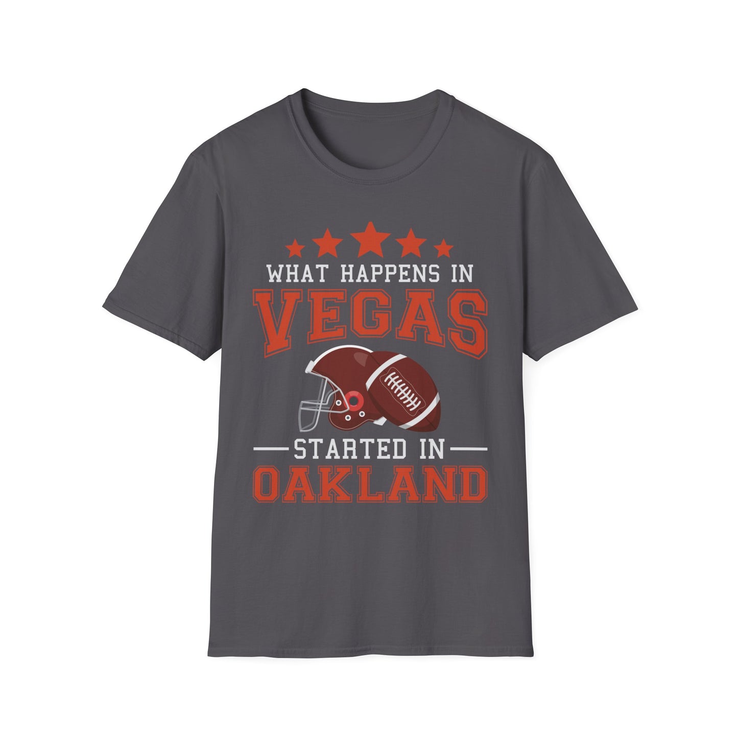 Funny What Happens in Vegas Started in Oakland Sporty Gift T-Shirt Men Women