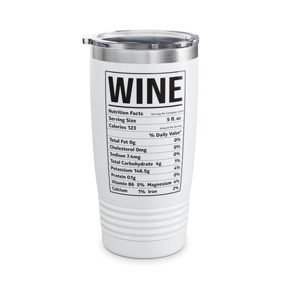 Wine Nutrition Facts Funny Family Matching Thanksgiving Christmas Drinking Tumbler For Men Women