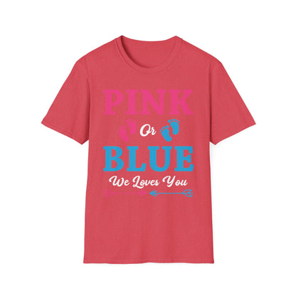 Pink Or Blue We Loves You Baby Gender Reveal Party Shower T-Shirt