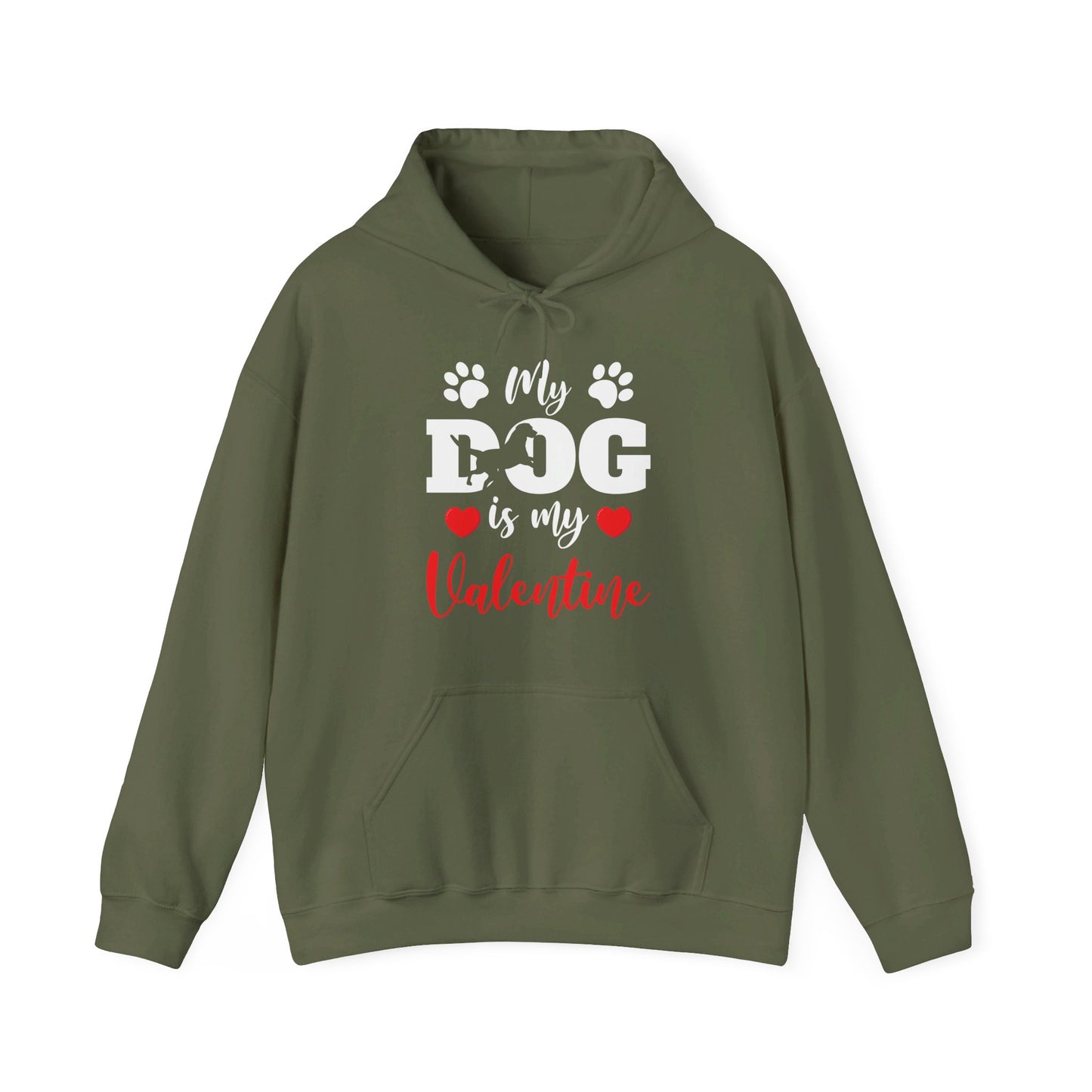 Funny My Dog is My Valentine Dog Lovers Hoodie For Men Women Hoodie