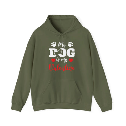 Funny My Dog is My Valentine Dog Lovers Hoodie For Men Women Hoodie