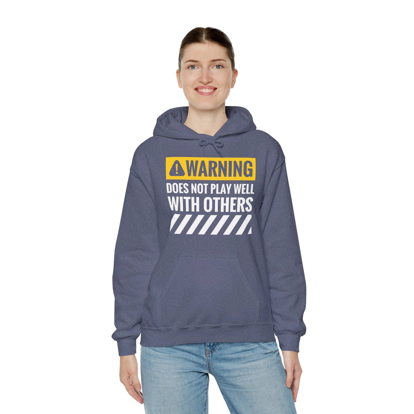 Funny Warning Does Not Play Well With Others Caution Sign Hoodie For Men Women Hoodie