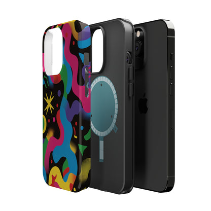 Pop Culture Fun Vibrant Pattern iPhone 13 14 15 Pro Max Plus Case Compatible with MagSafe Tough Cases Protection, Magnetic Phone Case for iPhone  Classic Series