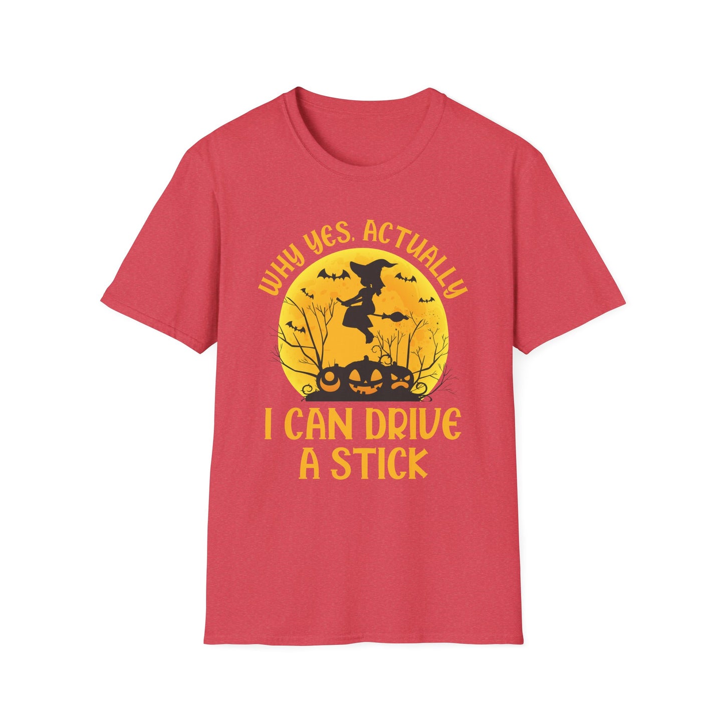 Funny Why Yes Actually I Can Drive A Stick Witch halloween Party T-Shirt Girls