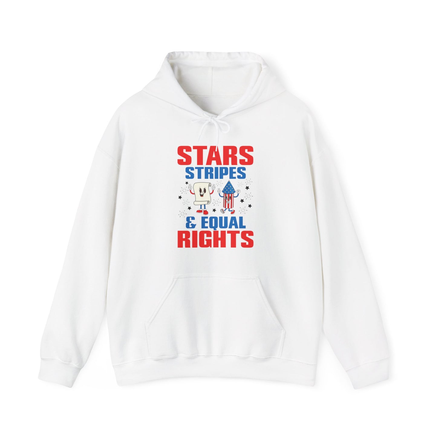 Stars Stripes & Equal Rights 4th Of July Retro Groovy Hoodie For Men Women Hoodie