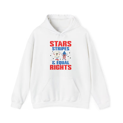 Stars Stripes & Equal Rights 4th Of July Retro Groovy Hoodie For Men Women Hoodie