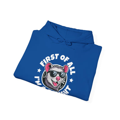 Funny First Of All I'm A Delight Sarcastic Angry Opossum Possum Hoodie For Men Women Hoodie