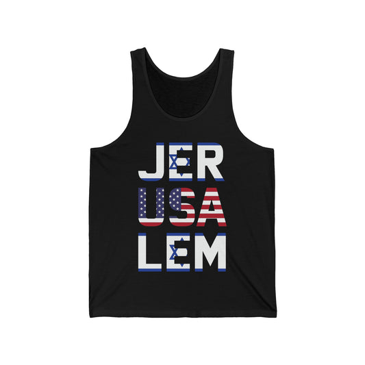 Jerusalem City Usa Israel Flag Jewish Support Jerusalem Tank Top For Men Women Tank Top