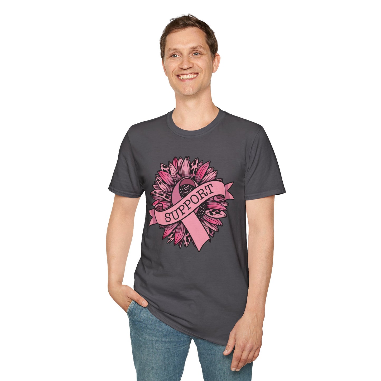 Sunflower Pink Breast Cancer Awareness Women Warrior T-Shirt For Men Women