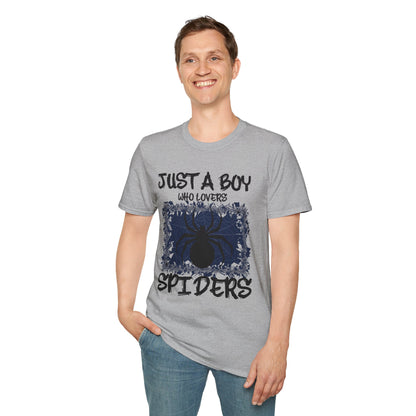 Just A Boy Who Loves Spiders Retro Spider Lover T-Shirt For Men Kids T-Shirt