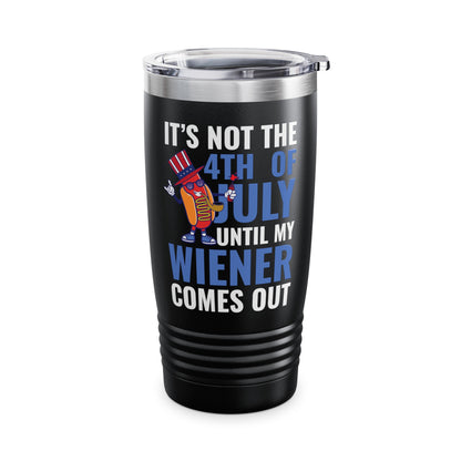 Funny 4th of July Hot Dog Wiener Comes Out Adult Humor Gift Tumbler