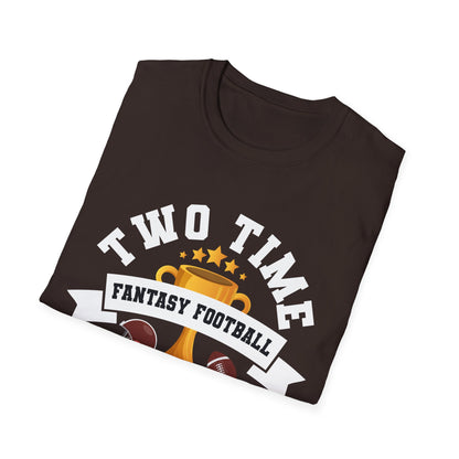 Two Time Champion Fantasy Football Lover T-Shirt Men Women