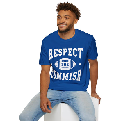 Funny Respect The Commish Fantasy Football Champ Top Best Ever Commish T-Shirt Men Women