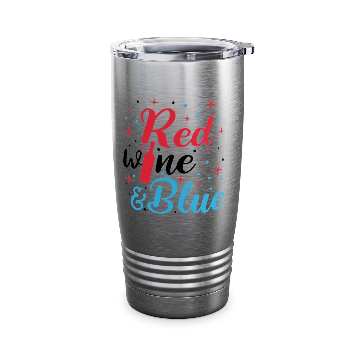 Funny Red White and Blue Wine Tank Top 4th of July Drinking Tumbler For Women