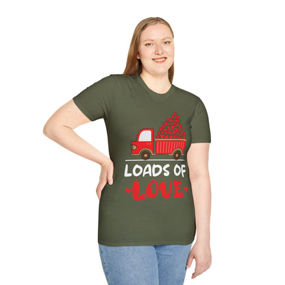 Funny Loads of Love Tractor Cute Valentines Day Truck T-Shirt