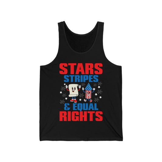 Stars Stripes & Equal Rights 4th Of July Retro Groovy Tank Top For Men Women Tank Top