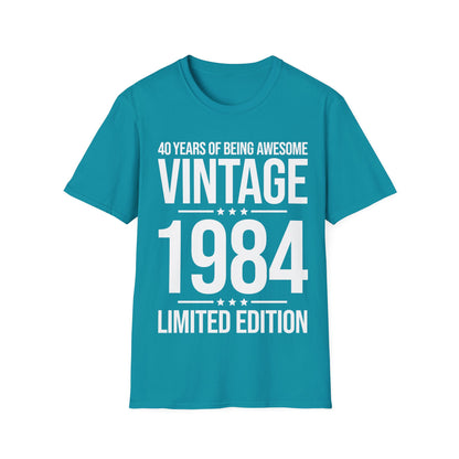 40 Year Old Gifts Vintage 1984 40 Years Awesome 40th Birthday T-Shirt