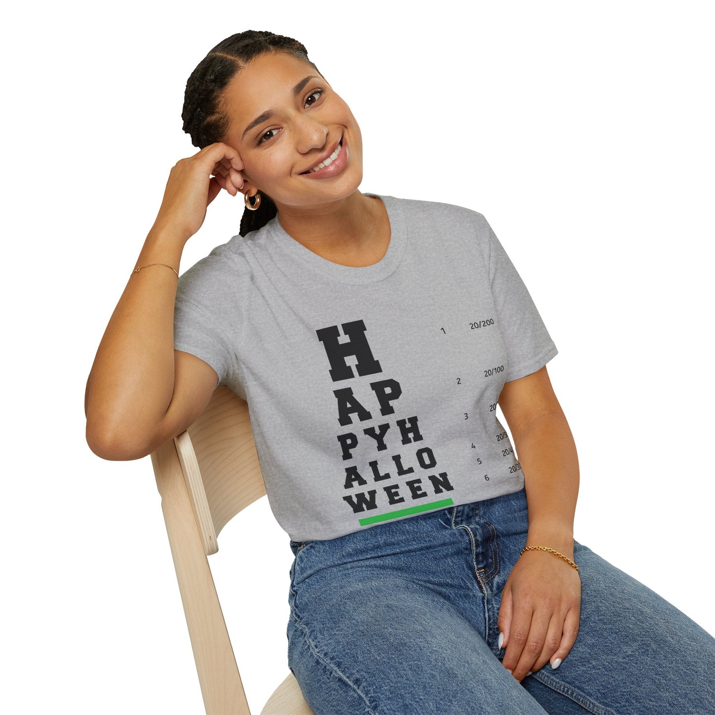 Funny Optometrist Halloween Eye Chart Optometry Eye Doctor Halloween T-Shirt Men Women