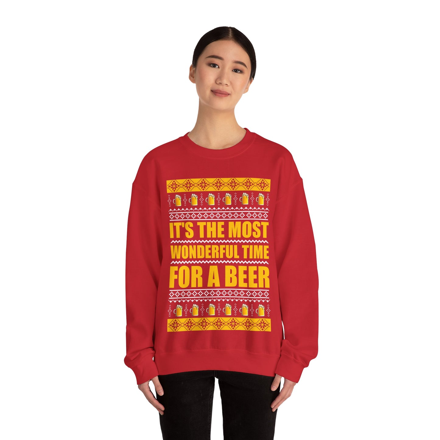 Funny Its The Most Wonderful Time For A Beer Xmas Christmas Jumper Sweatshirt