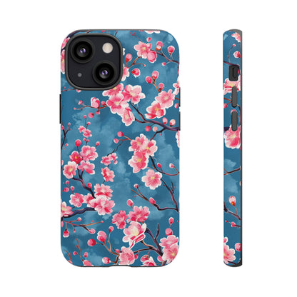 Sakura Blossoms Vibrant Colored iPhone 13 14 15 16 Pro Max Plus Case Wireless Charging Compatible Tough Cases Protection, Magnetic Phone Case for iPhone Classic Series