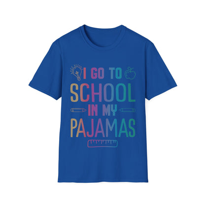 Funny I Go to School in My Pajamas Home School and Online Virtual T-Shirt