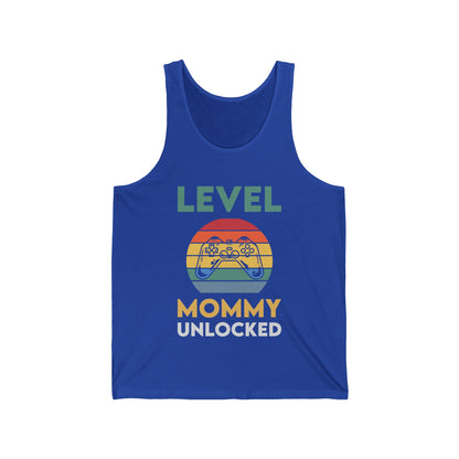 Funny Level Mommy Unlocked Soon Mom to Be Mothers Day Gamer Gaming Tank Tops