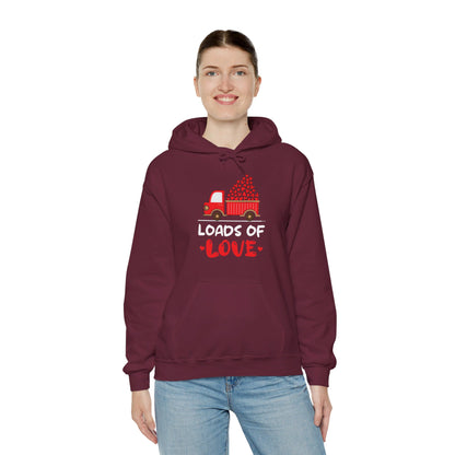 Funny Loads of Love Tractor Cute Valentines Day Truck Hoodie