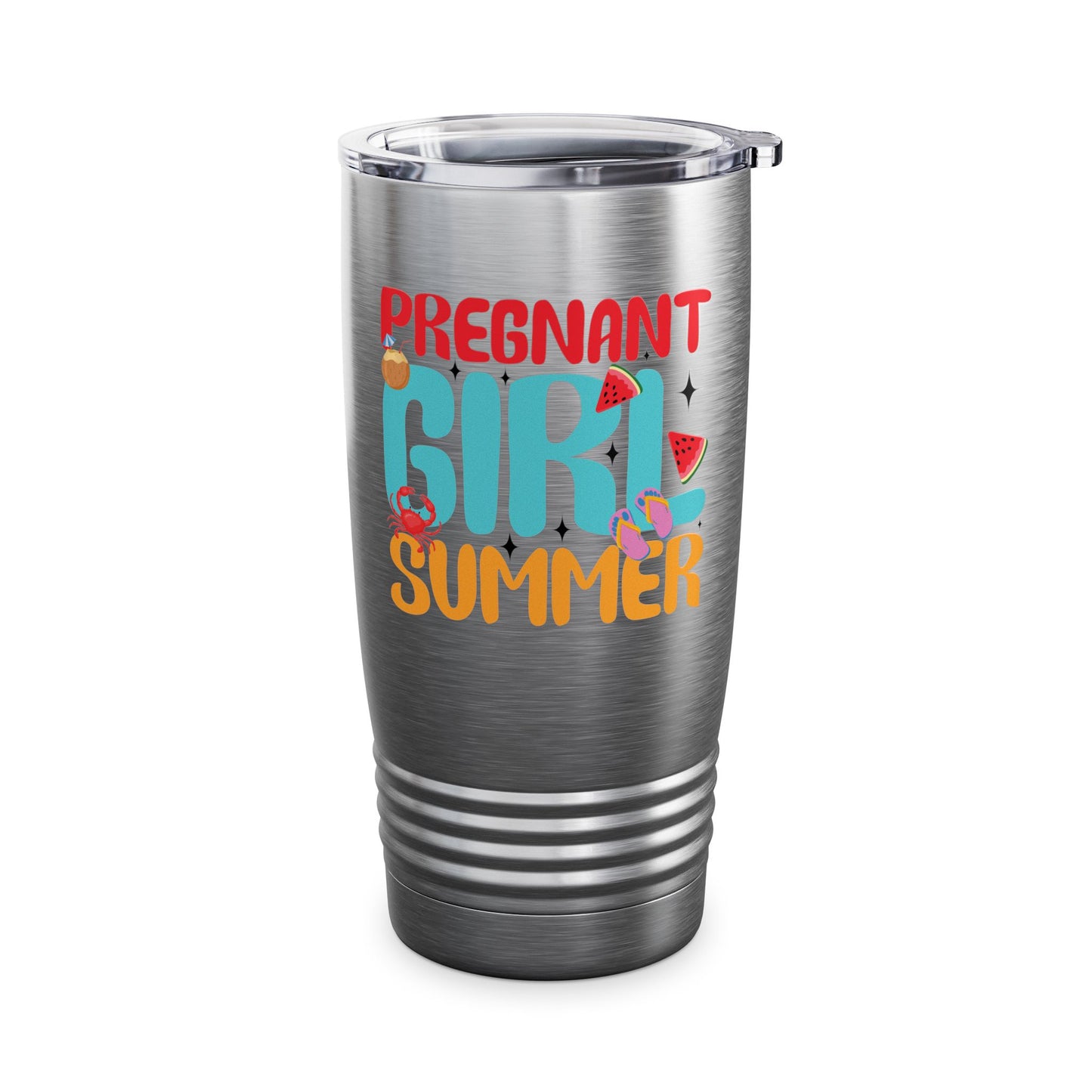 Groovy Pregnancy Reveal Pregnant Girl Summer Tumbler For Baby Shower Tumbler