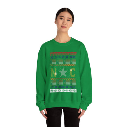 I Love North Carolina Christmas Santa, Reindeer Funny Ugly Christmas Jumper Sweatshirt