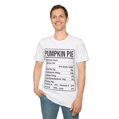 Pumpkin Pie Nutrition Facts Funny Family Matching Christmas Costume T-Shirt For Men Women