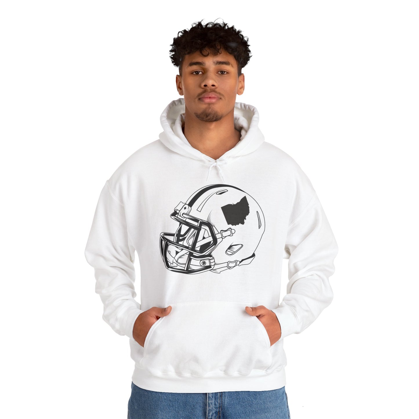 Vintage Football Helmet Hoody State of Ohio American Football Distressed Hoodie Men Women