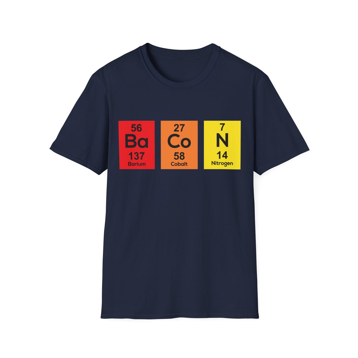 Funny The Chemistry of Bacon T Shirt Funny Nerdy Periodic Table Science