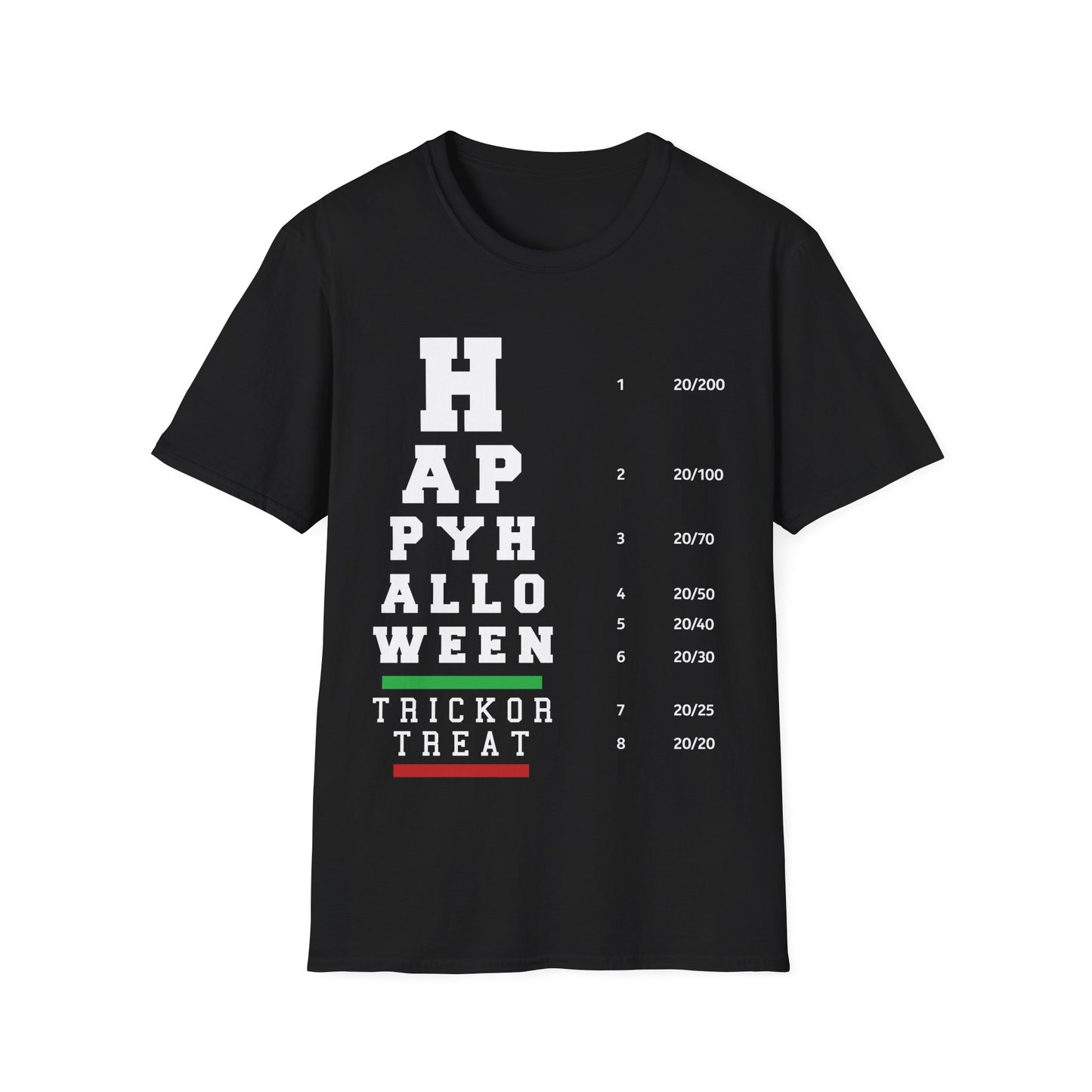 Funny Optometrist Halloween Eye Chart Optometry Eye Doctor Halloween T-Shirt Men Women