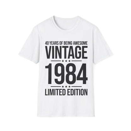 40 Year Old Gifts Vintage 1984 40 Years Awesome 40th Birthday T-Shirt