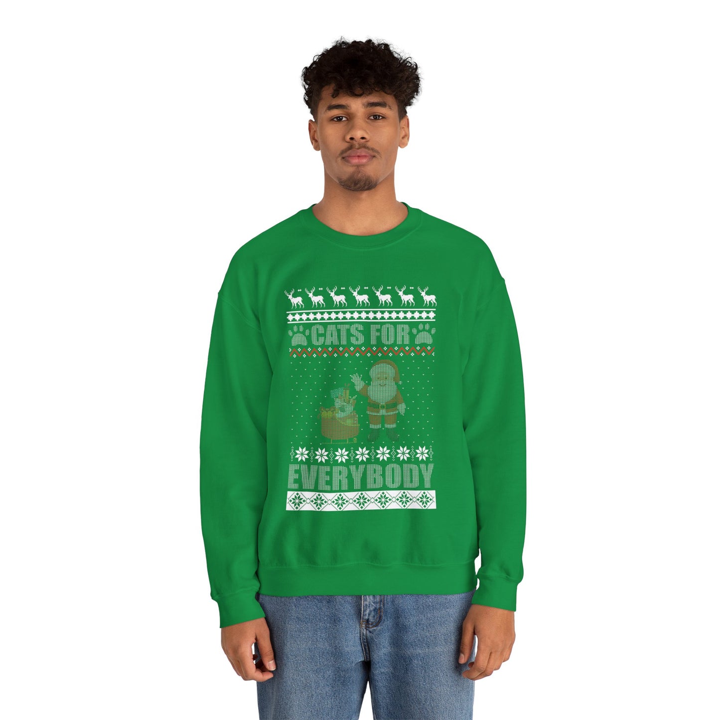 Cats For Everybody Christmas Cute Cat Lover Ugly Sweater Sweatshirt